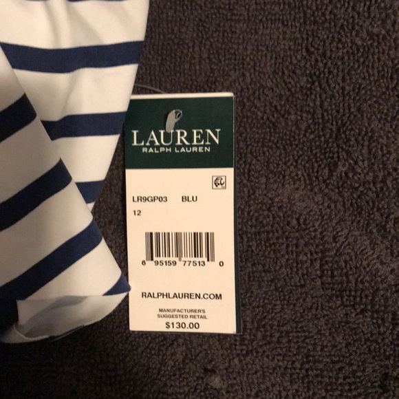 NWT Ralph Lauren one price nautical stripe bathing suit - Picture 2 of 2